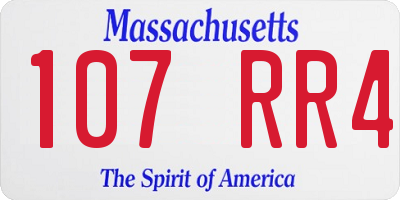 MA license plate 107RR4