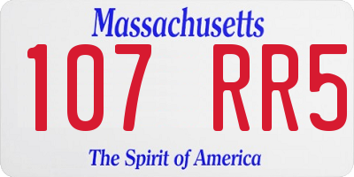 MA license plate 107RR5