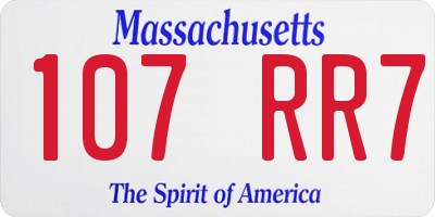 MA license plate 107RR7