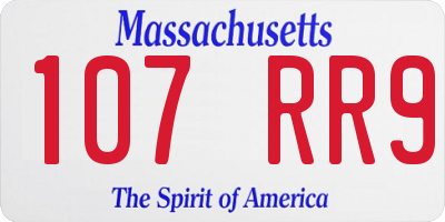 MA license plate 107RR9