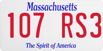 MA license plate 107RS3