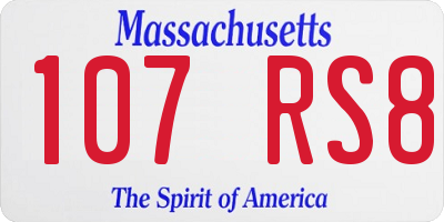 MA license plate 107RS8