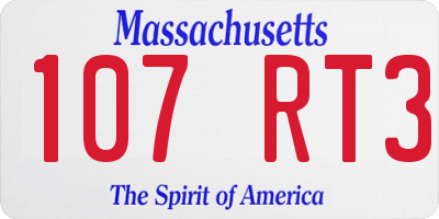 MA license plate 107RT3