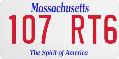 MA license plate 107RT6