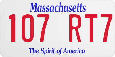 MA license plate 107RT7