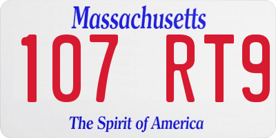 MA license plate 107RT9