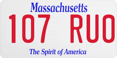 MA license plate 107RU0