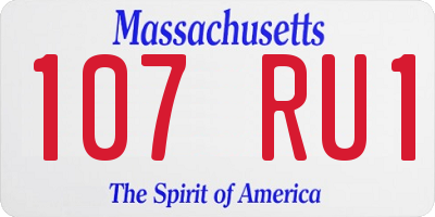 MA license plate 107RU1