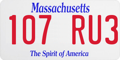 MA license plate 107RU3