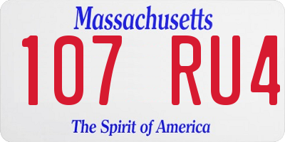 MA license plate 107RU4