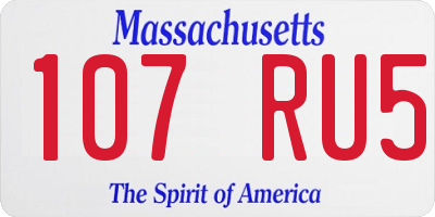 MA license plate 107RU5