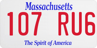 MA license plate 107RU6