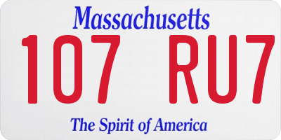 MA license plate 107RU7