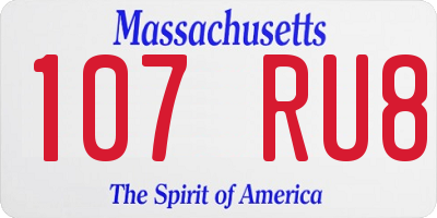 MA license plate 107RU8