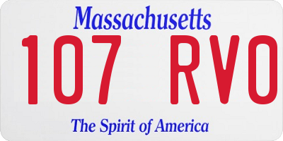 MA license plate 107RV0