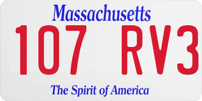 MA license plate 107RV3