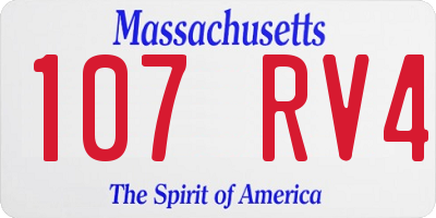 MA license plate 107RV4