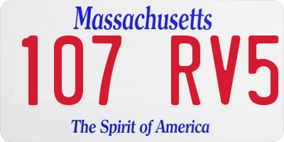 MA license plate 107RV5