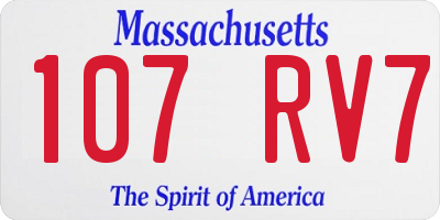 MA license plate 107RV7