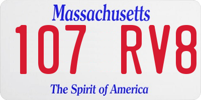 MA license plate 107RV8