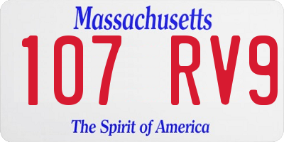 MA license plate 107RV9