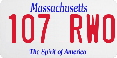 MA license plate 107RW0