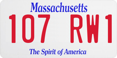 MA license plate 107RW1