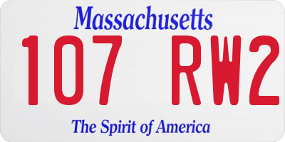 MA license plate 107RW2