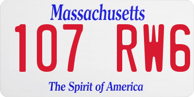 MA license plate 107RW6