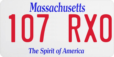 MA license plate 107RX0