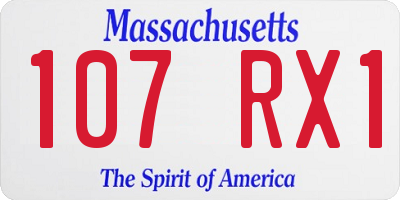 MA license plate 107RX1
