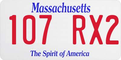 MA license plate 107RX2