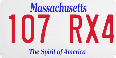 MA license plate 107RX4