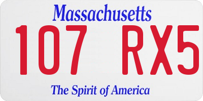 MA license plate 107RX5
