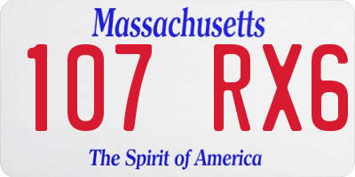 MA license plate 107RX6