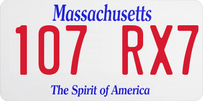 MA license plate 107RX7