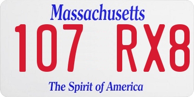 MA license plate 107RX8