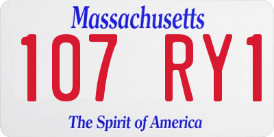 MA license plate 107RY1