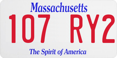 MA license plate 107RY2