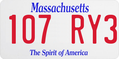 MA license plate 107RY3