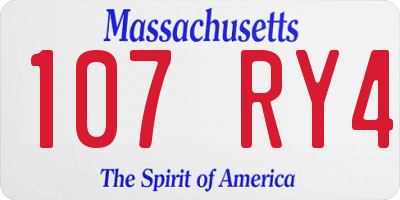 MA license plate 107RY4