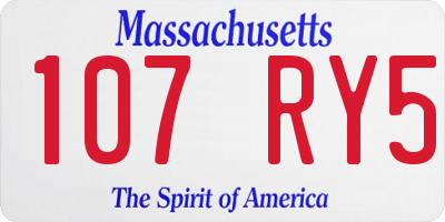 MA license plate 107RY5