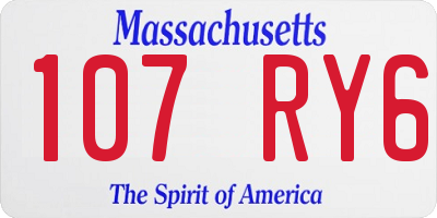 MA license plate 107RY6
