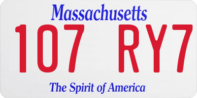 MA license plate 107RY7