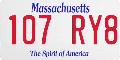 MA license plate 107RY8