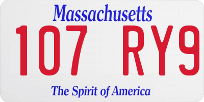 MA license plate 107RY9