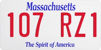 MA license plate 107RZ1
