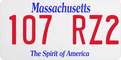 MA license plate 107RZ2
