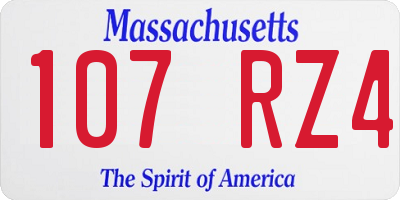 MA license plate 107RZ4