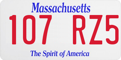 MA license plate 107RZ5